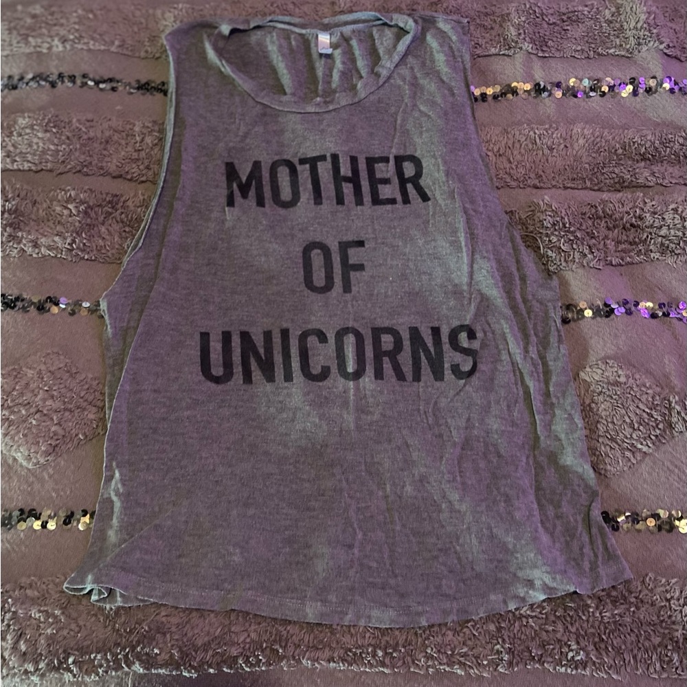 "Mother of Unicorns" muscle tank top size large